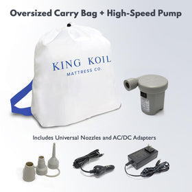 King Koil portable travel bag makes packing and transport easy