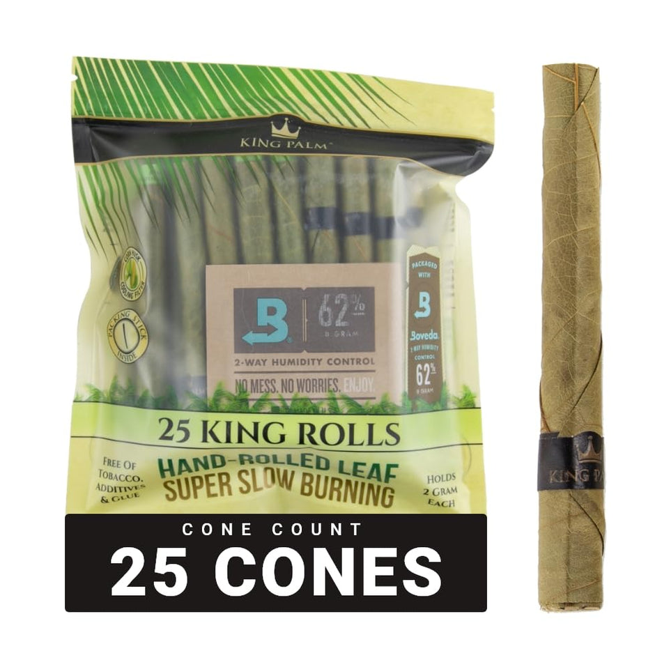 King Palm King Size Cones made from natural palm leaf for a cleaner burn