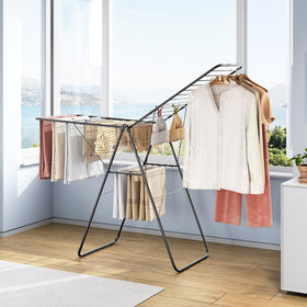 KINGBOARD 70-inch wings provide extra-length drying area for quilts and bulky items.