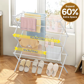 KINGBOARD extendable bars expand drying space for larger loads.