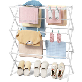 KINGBOARD folded clothes drying rack for compact storage and quick setup.