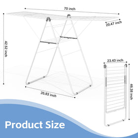 KINGBOARD drying rack 2-tier setup enables plenty of room for family laundry.