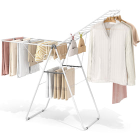 KINGBOARD folding drying rack front view for compact storage and sturdy daily use.