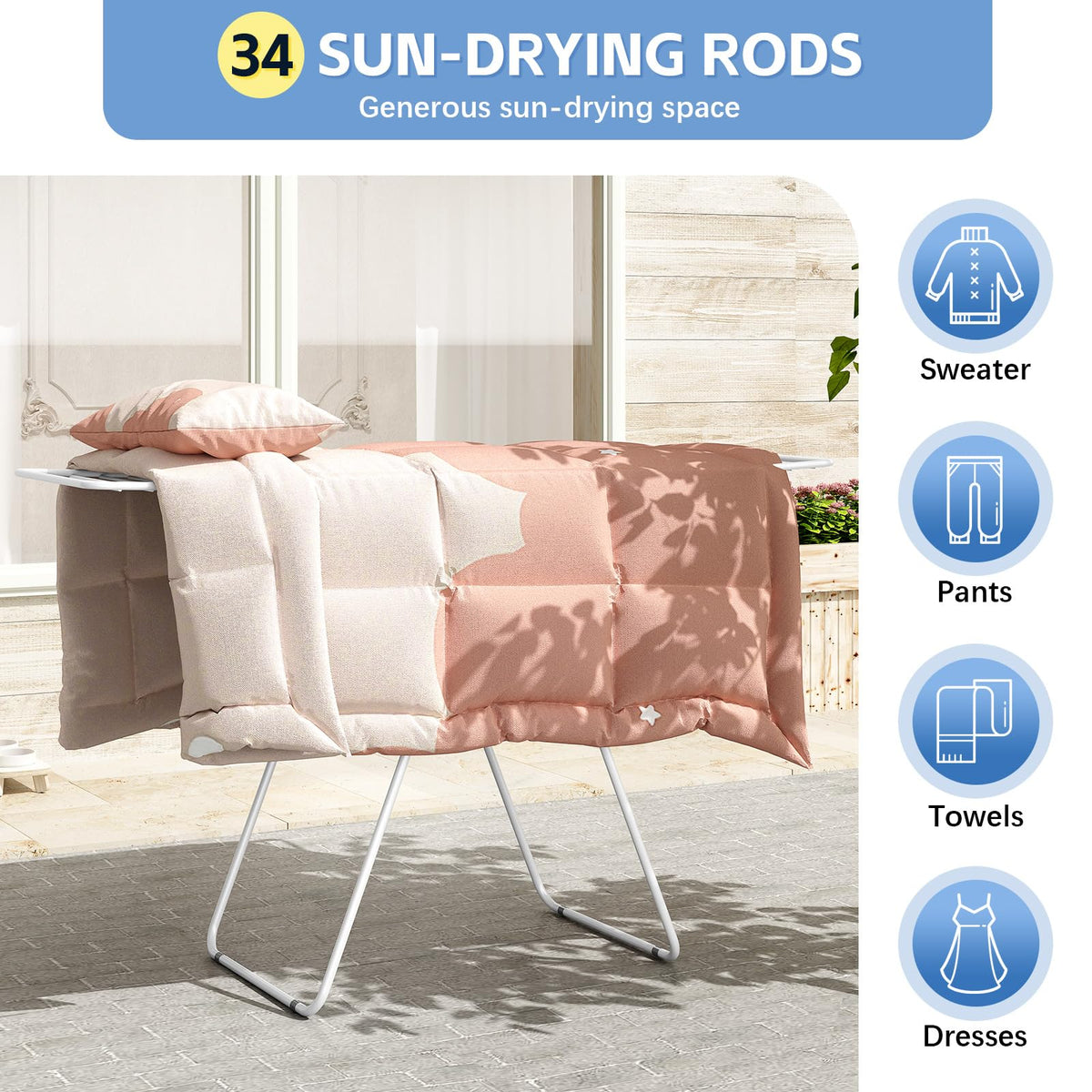 KINGBOARD 2.68-inch rod spacing promotes faster air circulation and drying.