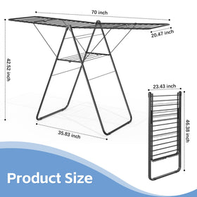 KINGBOARD height-adjustable wings enable longer garments to dry without touching the floor.