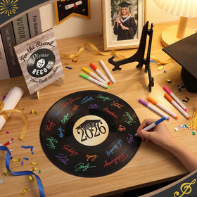 Kingdder record stand supporting the keepsake during the celebration.