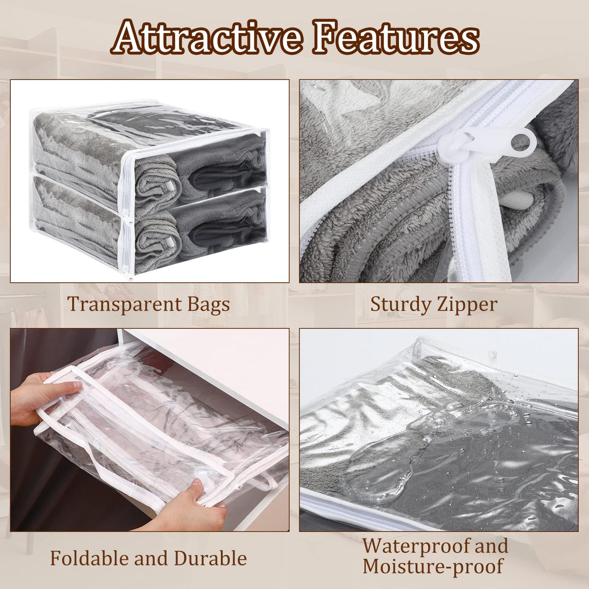 Kingdder vinyl bag with nylon zipper designed for durability and reuse