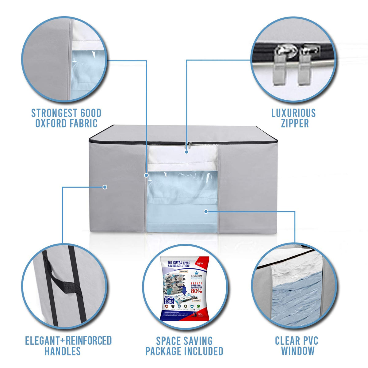 Cube Vacuum Bags compress blankets to free closet space for everyday use.
