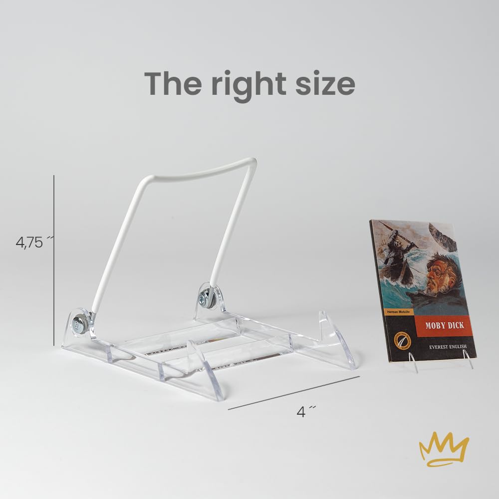 Kingdom Solutions adjustable acrylic easel supporting a book, ideal library or desk display.