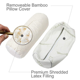 Kingnex Bolster Roll Pillow removable cover shown for easy cleaning
