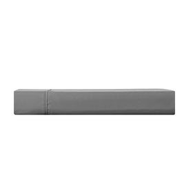 Kingnex grey oversized flat sheet drapes over a tall mattress
