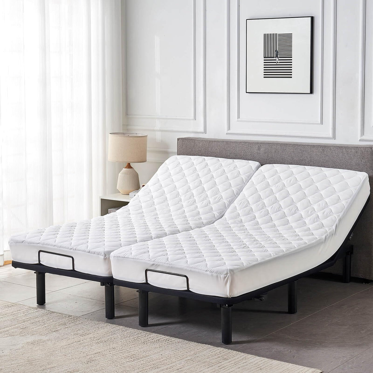 Kingnex machine-washable mattress protector for easy cleaning