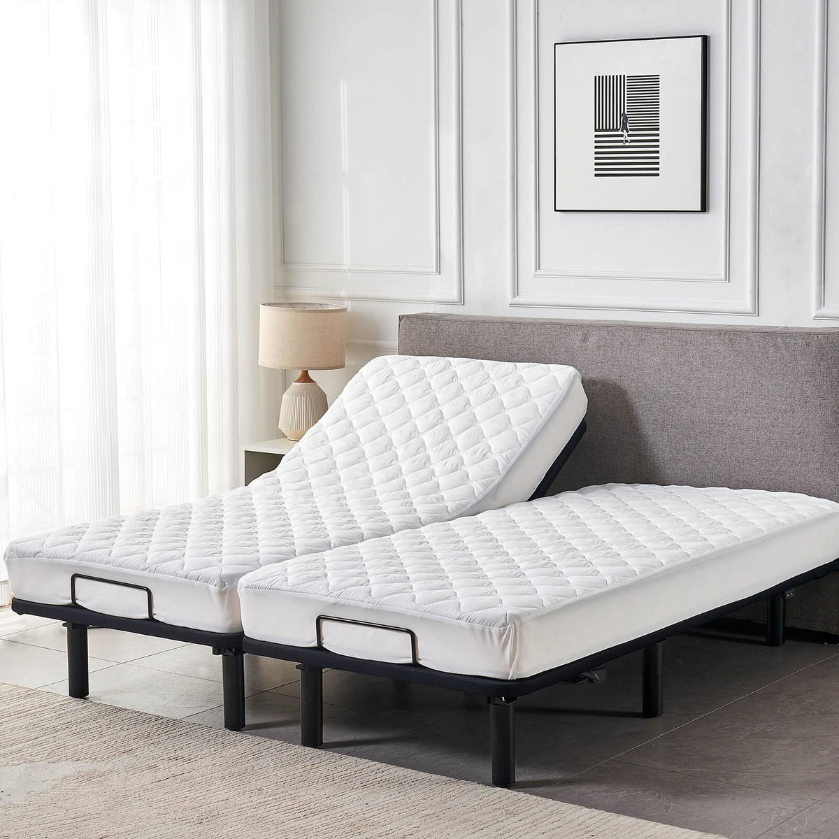 Kingnex noiseless fitted mattress cover stays in place without rustling