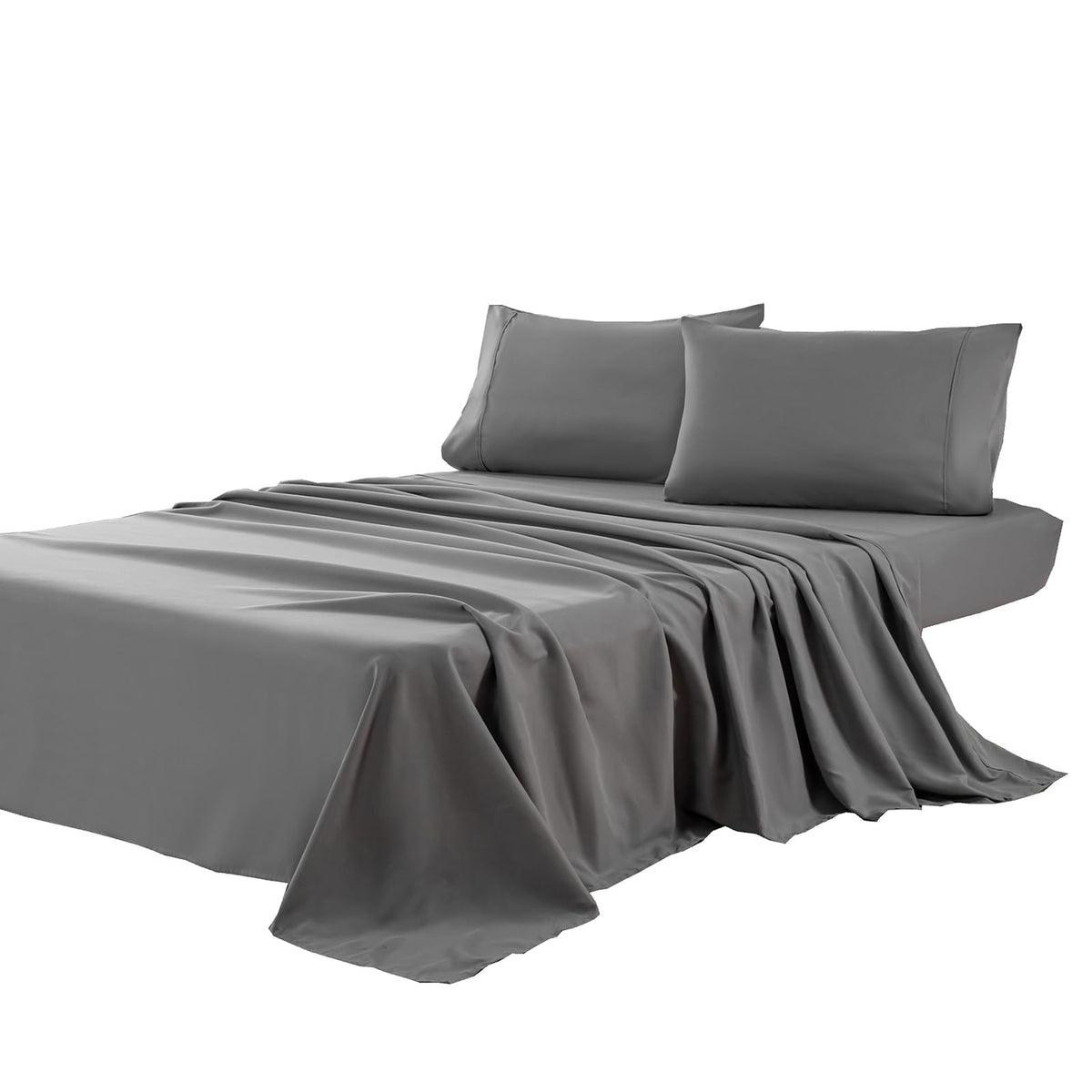Kingnex oversized king flat sheet 132x110 for extra wide beds with smooth drape