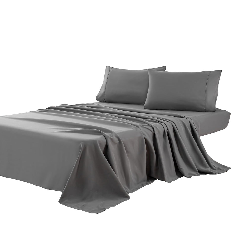Kingnex oversized king flat sheet 132x110 for extra wide beds with smooth drape