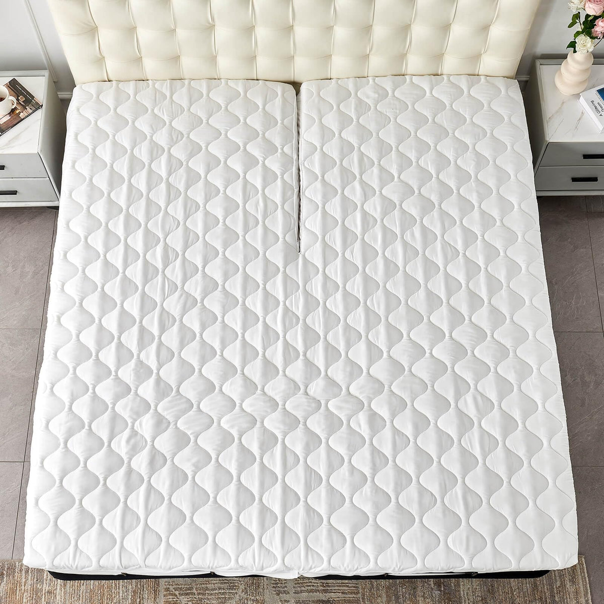 Kingnex quilted pad with microfiber loft adds cushion without bulk