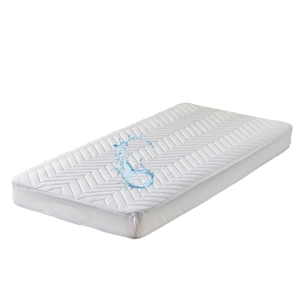 Kingnex quilted waterproof RV bunk pad protects 30x75 bunk from spills