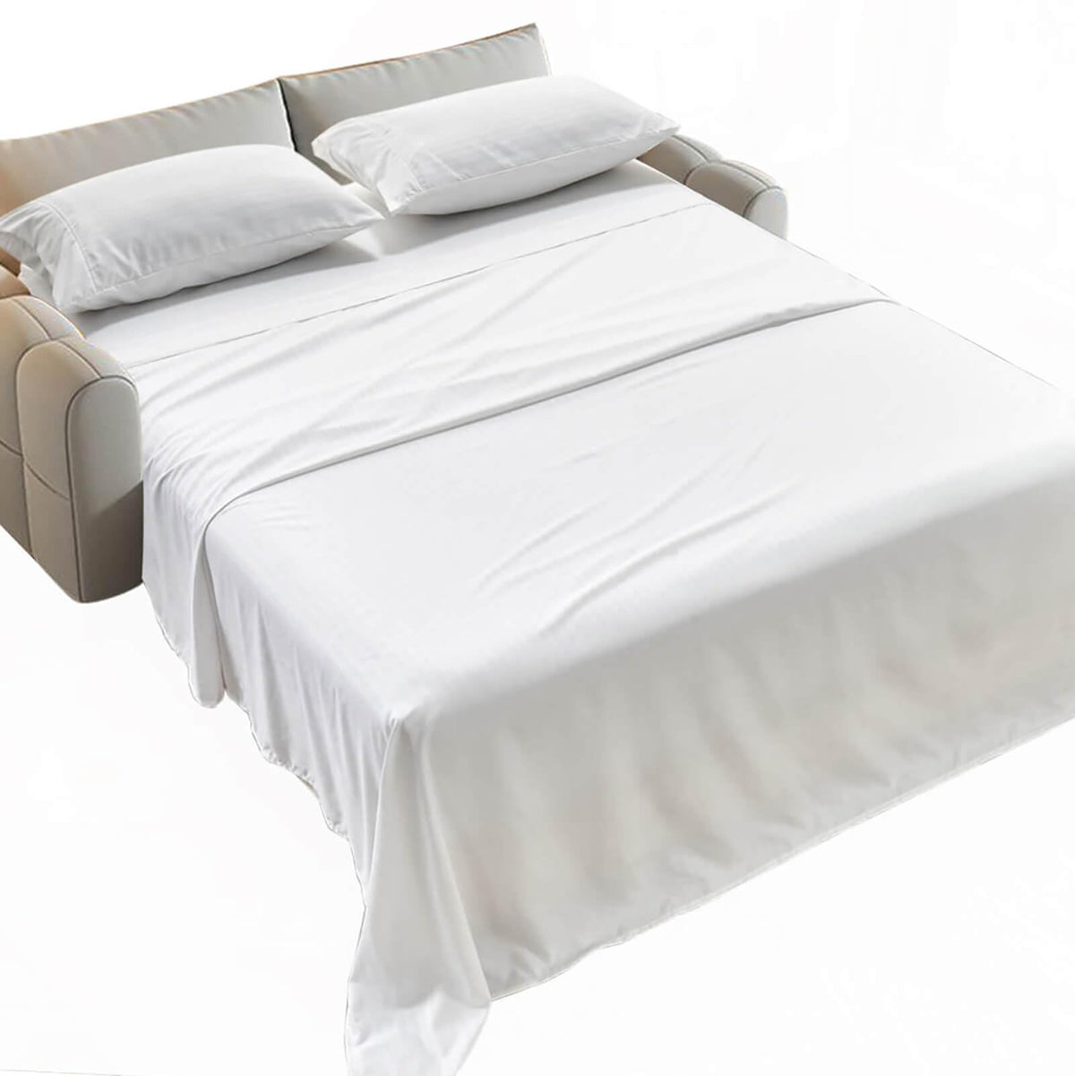 Kingnex striped sofa bed sheets queen set with 4-piece design, soft brushed microfiber for comfort.