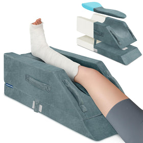 KingPavonini leg elevation pillow with four height options for customizable lift.