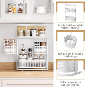 Kingrack stainless steel organizer on counter demonstrates sturdy, rust-resistant storage