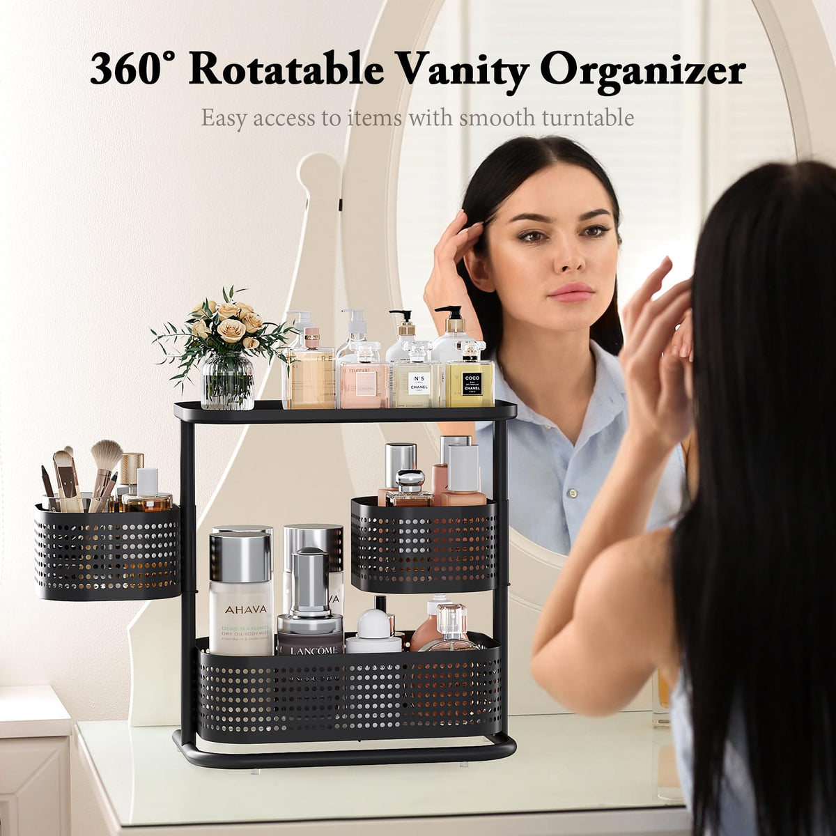 Kingrack nightstand organizer for bedside essentials within easy reach.