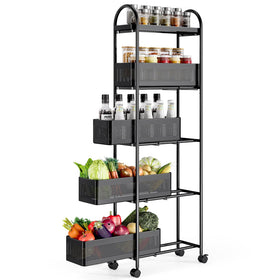 Kingrack slim cart drawer-front for space-saving organization in tight kitchens.