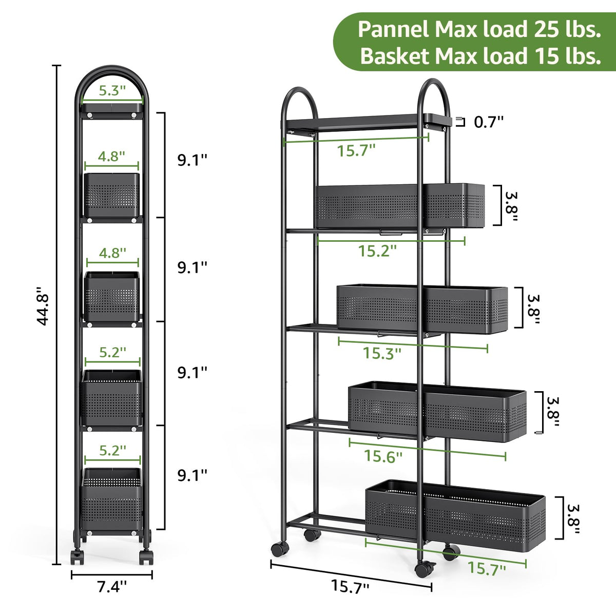 Kingrack slim cart drawer-open shows easy access to stored spices and supplies.