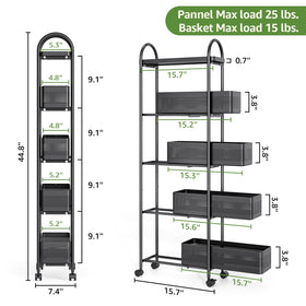 Kingrack slim cart drawer-open shows easy access to stored spices and supplies.