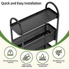 Kingrack slim cart top-shelf provides durable storage for frequently used items.