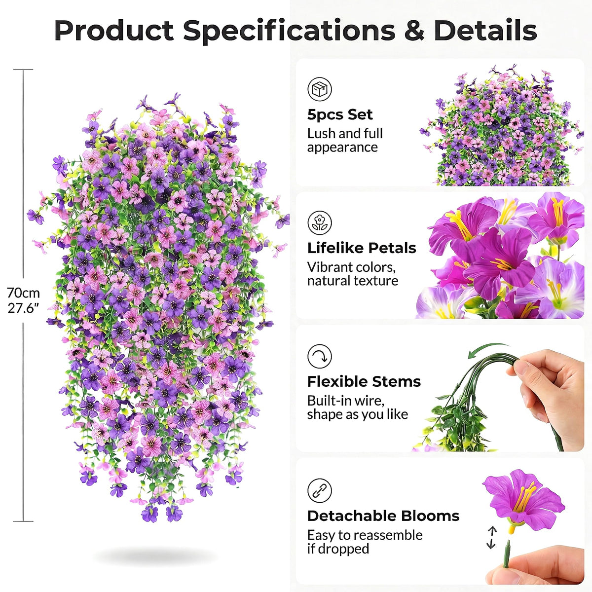 Kingsboomy artificial outdoor flowers brighten porches with durable color year-round.