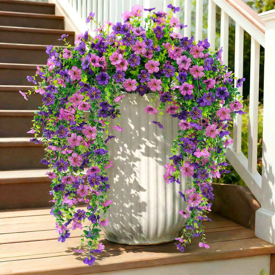 Kingsboomy hanging flowers daisy with eucalyptus provide UV-resistant realism for outdoor spaces.
