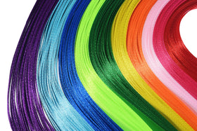 Kingsnow multicolor silk ribbon wands flutter for vibrant celebration photos.