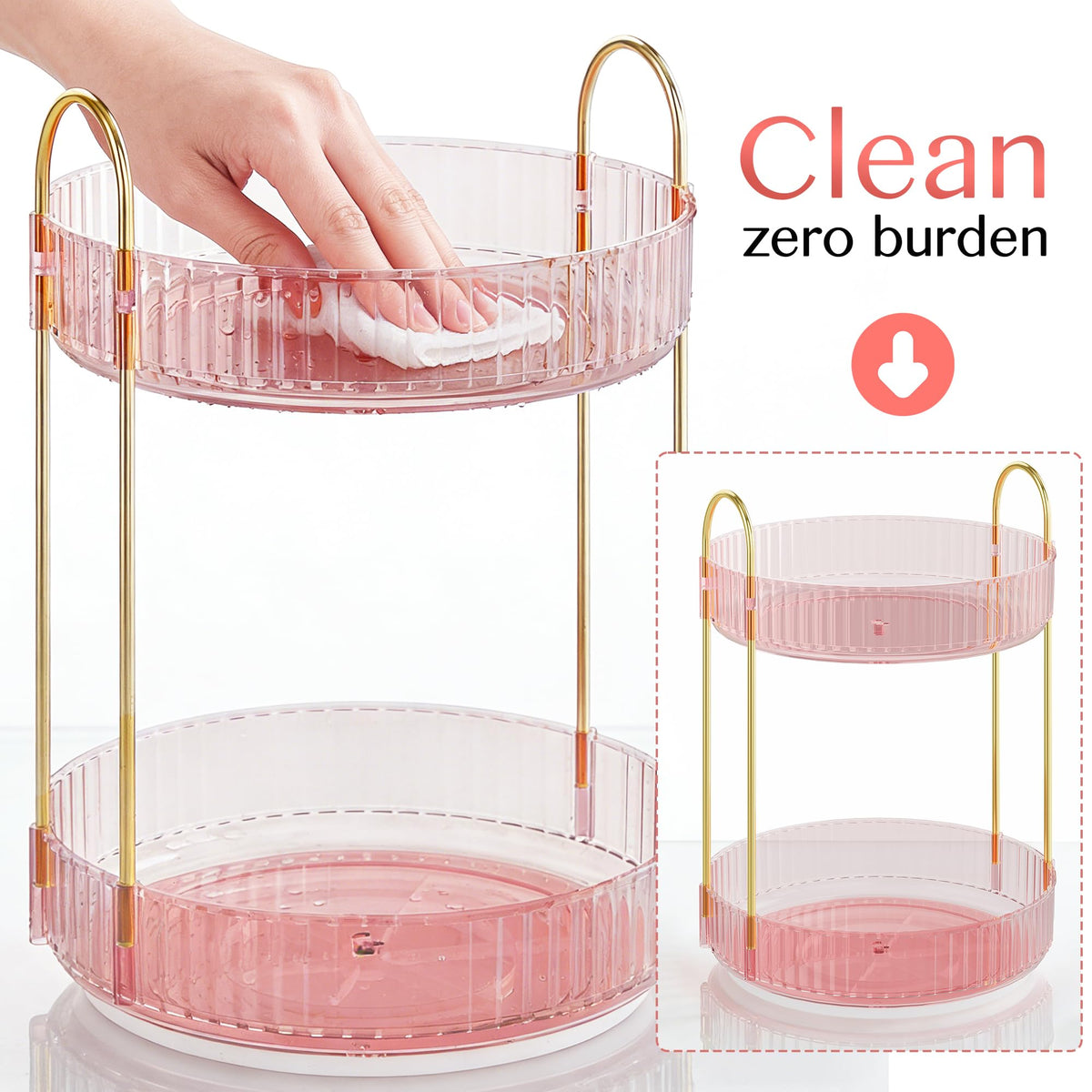 Kinkota clear trays provide minimalist display with easy item visibility