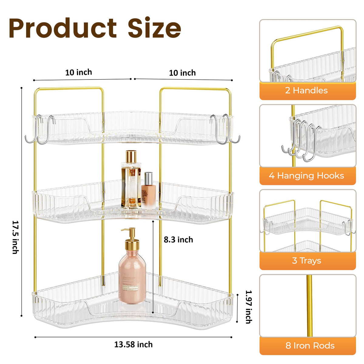 Kinkota open-top storage for quick access to daily cosmetics and skincare