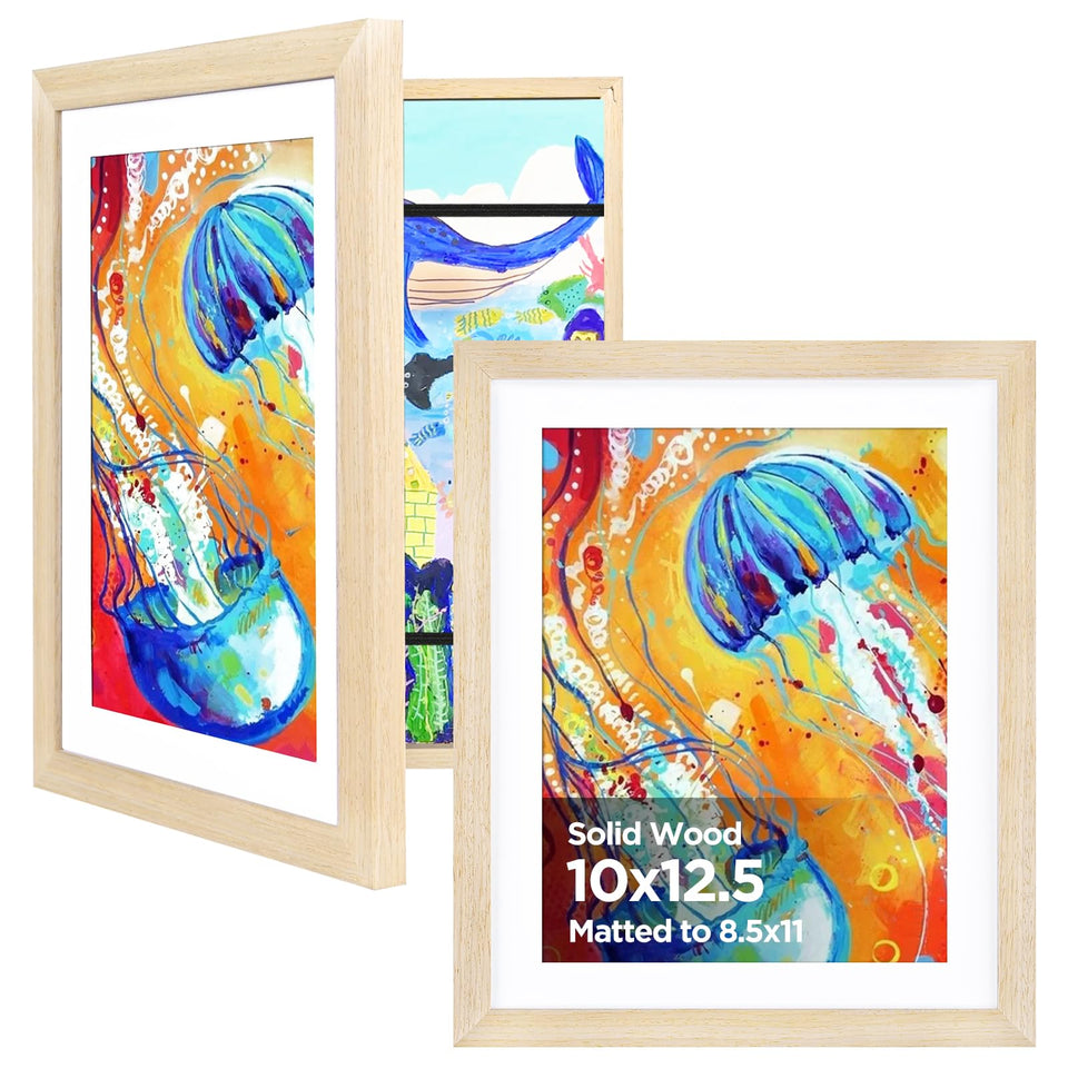 Kinlink 10x12-5 frame front opening for easy art swaps in kids' art display