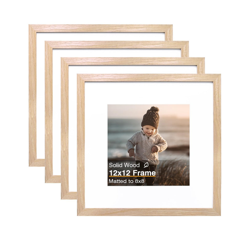 KINLINK 12x12 square natural wood frame front view for wall display