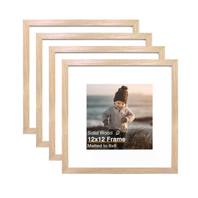 KINLINK 12x12 square natural wood frame front view for wall display