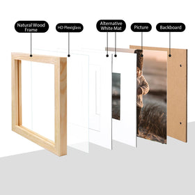 KINLINK 8x8 frame with mat for 4x4 or 6x6 photos.