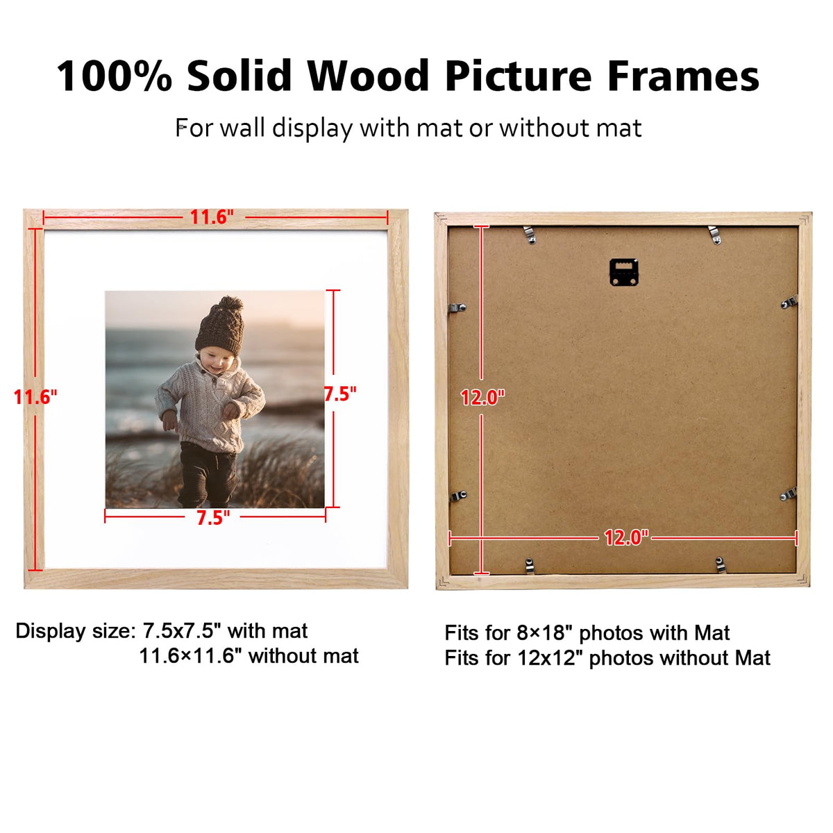KINLINK four-pack natural wood frames, gift-ready for occasions
