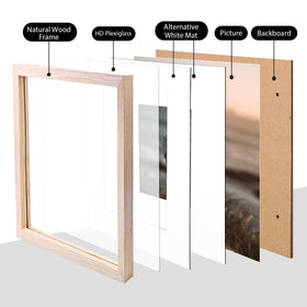 KINLINK solid wood 12x12 frame back opening for quick photo changes