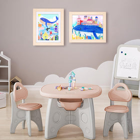 Wall-hanging Kinlink frame with hardware for vertical or horizontal display