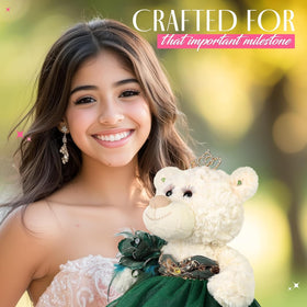 KINNEX Quinceañera bear pink-color: soft crème-pink tones suit formal celebrations.