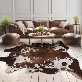 KINOGIC faux cowhide rug cow print adds warm rustic charm to your living room.