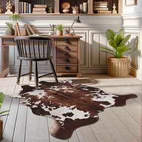 KINOGIC faux cowhide rug easy clean surface for quick maintenance.