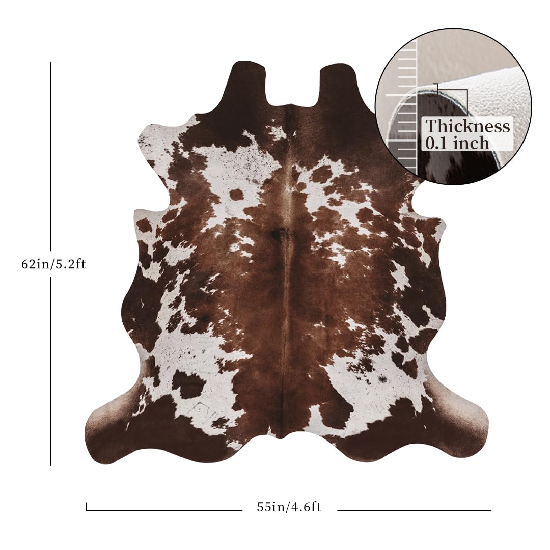 KINOGIC faux cowhide rug cow print suits living room decor beautifully.