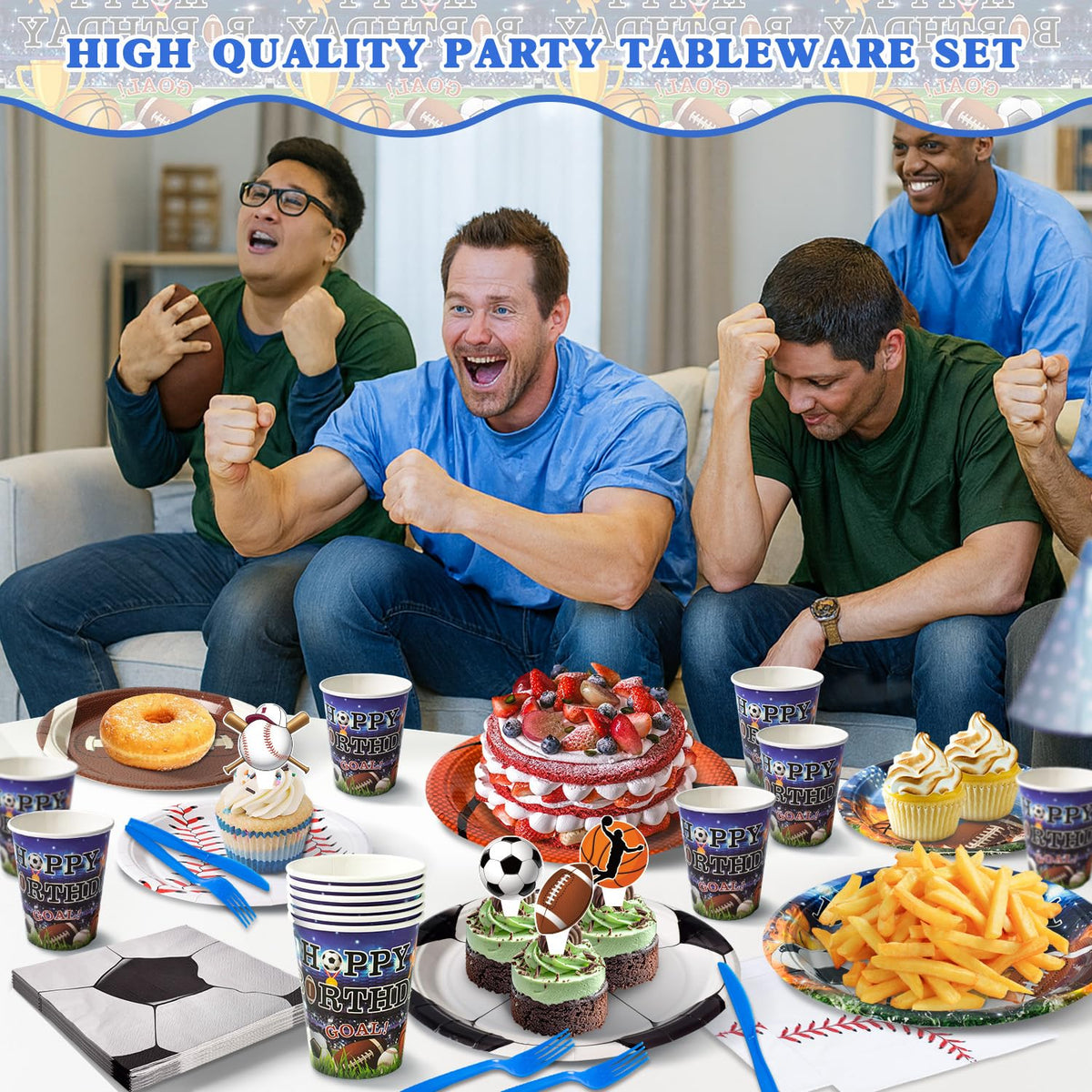 Durable Kinovo plates feature sports designs for easy, mess-free meals.