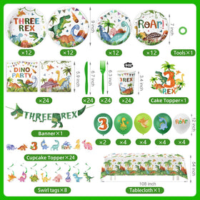 Kinovo 3-Rex balloons set ready for quick, festive decorating.