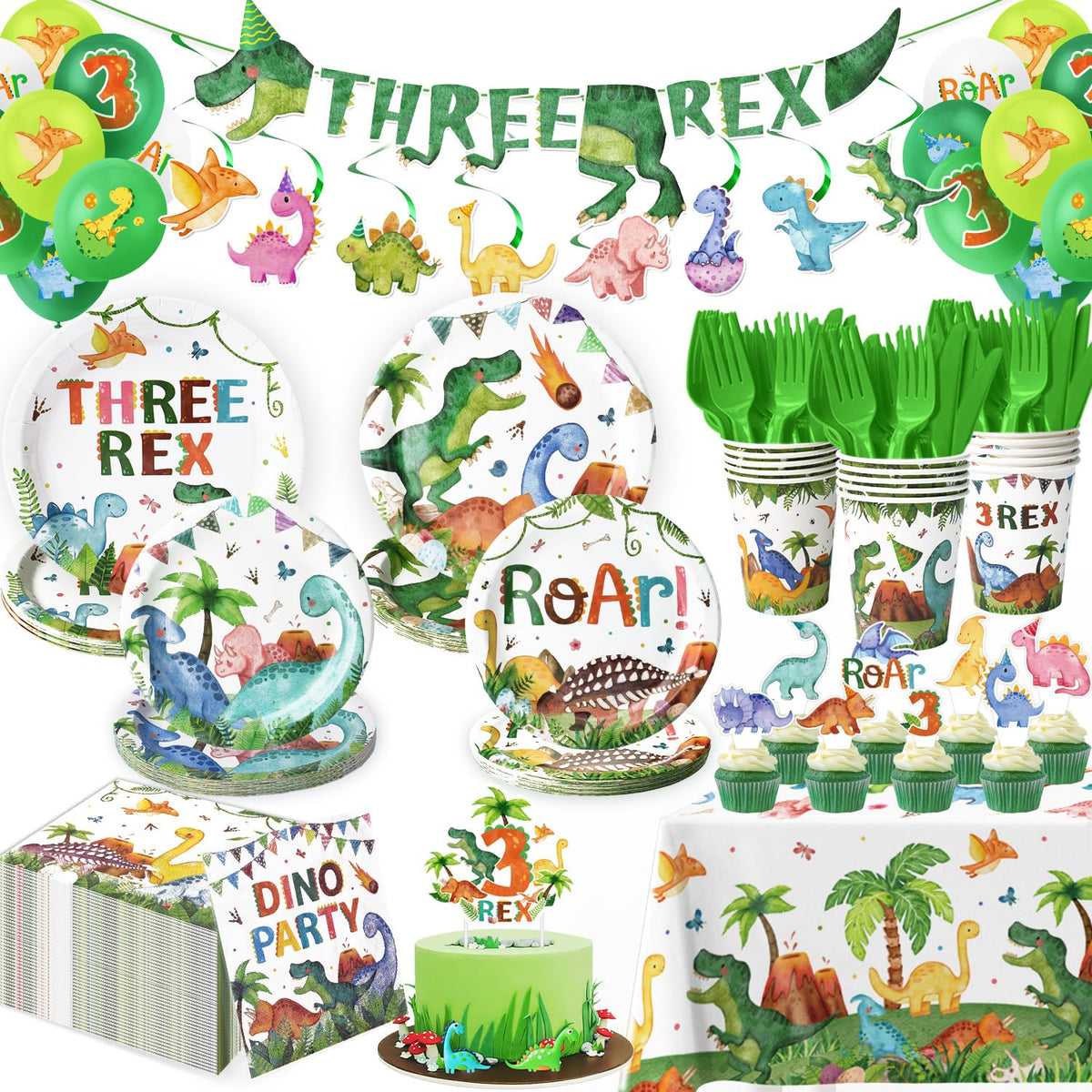 Kinovo 3-Rex kit content display showing complete supplies for 24 guests.
