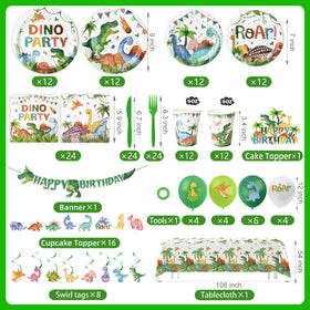 Kinovo latex balloons and swirls ideal for quick party decoration.