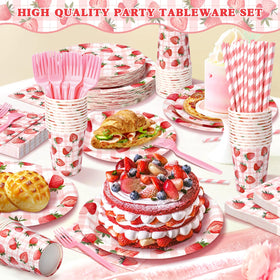 Kinovo strawberry napkins for coordinated table décor and quick cleanups